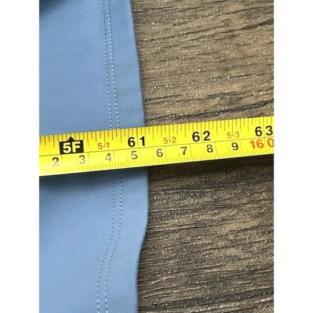 JoyLab Womens L Blue Athletic Wide Leg Jumpsuit Twist Back Stripe Leg Pockets - Picture 8 of 16